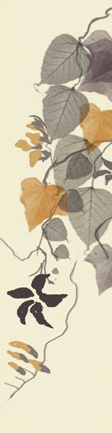 Agnès Saint Pierre - feuilles et fleurs - or - papier peint - tissu - marque-page